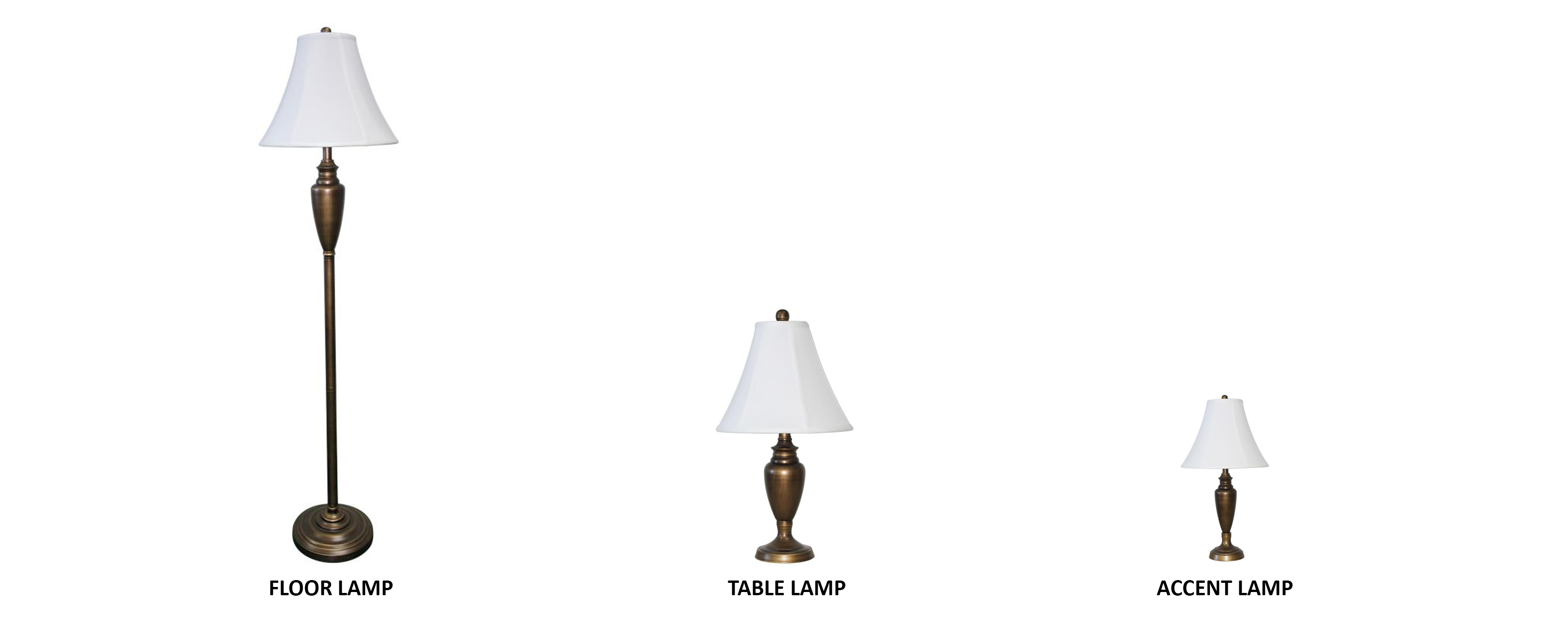 BRONZE FLOOR & TABLE LAMP SET